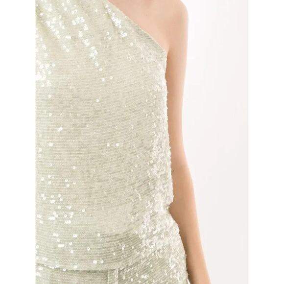 Lapointe One-Shoulder Sequined Georgette Top - US 4 - Picture 4 of 4